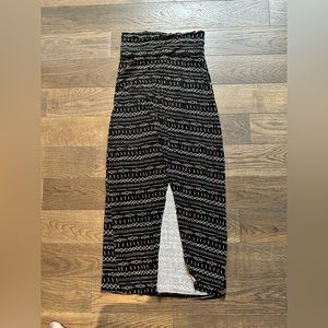 Tribal print maxi skirt with slit